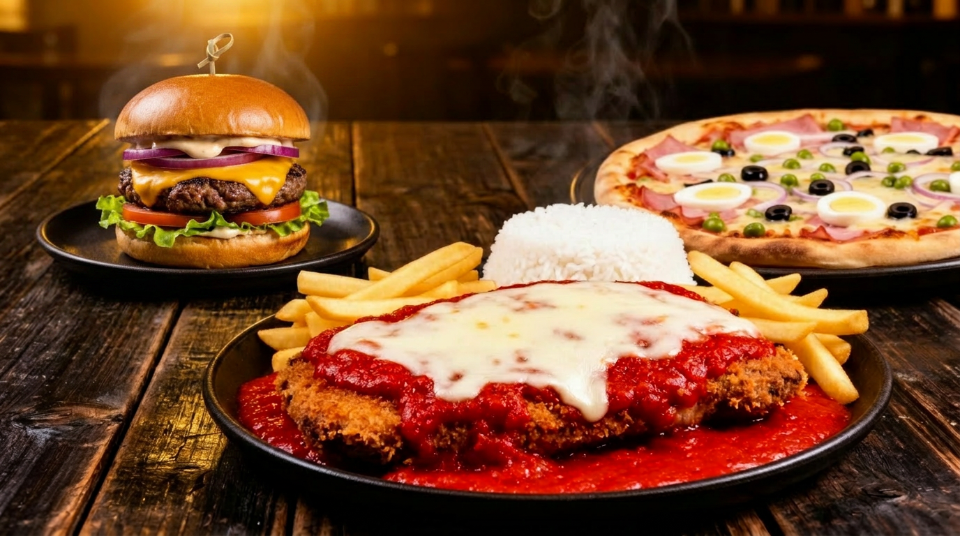 Pizza, burger e drinks no Bella Grill Olímpia